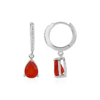 Orecchini in argento con Onice Rossa