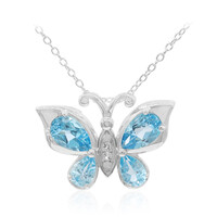 Collana in argento con Topazio Blu Svizzero