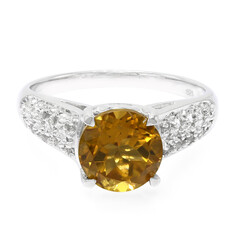Anello in argento con Quarzo Cognac