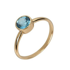 Anello in oro con Topazio Blu Svizzero