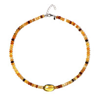 Collana in argento con Quarzo Miele