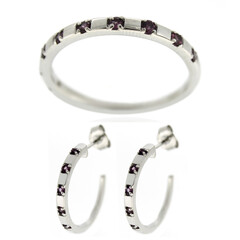 Parure in argento con Rodolite
