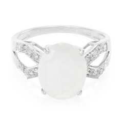 Anello in argento con Pietra di Luna Bianca