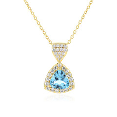 Collana in argento con Topazio Blu Svizzero
