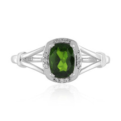 Anello in argento con Diopside Russo