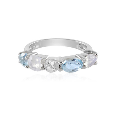 Anello in argento con Pietra di Luna Blu (KM by Juwelo)