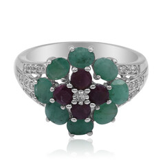 Anello in argento con Smeraldo Brasiliano