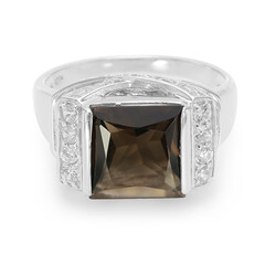 Anello in argento con Quarzo Fumè