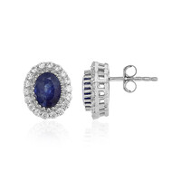 Orecchini in argento con Zaffiro Blu del Madagascar