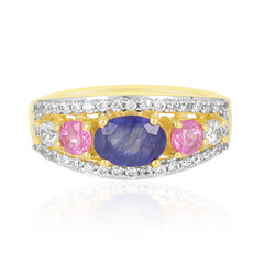 Anello in argento con Zaffiro Blu del Madagascar