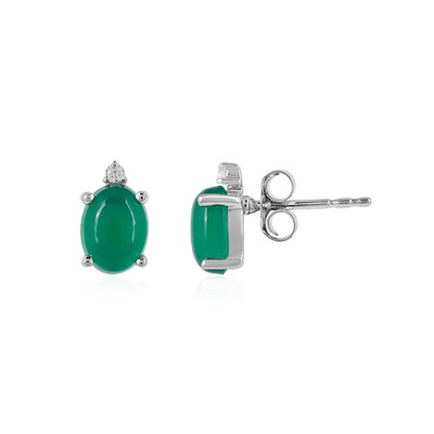 Orecchini in argento con Onice Verde