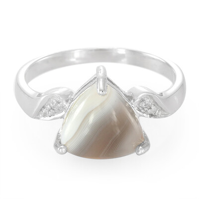 Anello in argento con Agata Botswana