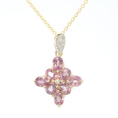 Collana in oro con Zaffiro Padparadscha (non riscaldato) (AMAYANI)