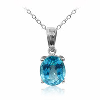 Collana in argento con Topazio Blu Paraiba