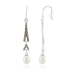 Orecchini in argento con Perla d'Acqua Dolce Bianca