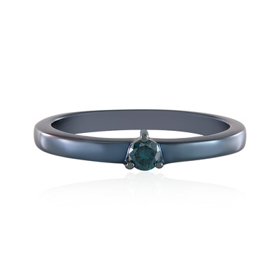 Anello in argento con Diamante Blu I2