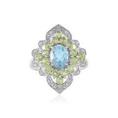 Anello in argento con Topazio Blu Cielo