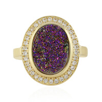 Anello in argento con Agata Glitter Rosa