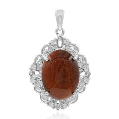 Ciondolo in argento con Occhio di Tigre Rosso