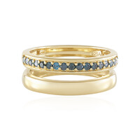 Anello in argento con Diamante Blu I2
