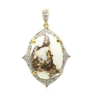 Ciondolo placcato in oro con Magnesite