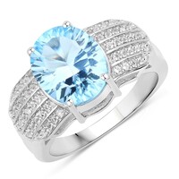 Anello in argento con Topazio Blu Cielo
