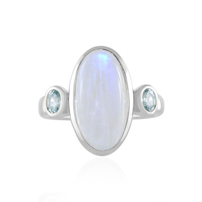 Anello in argento con Pietra di Luna Blu (KM by Juwelo)