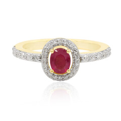 Anello in oro con Berillo Rosso