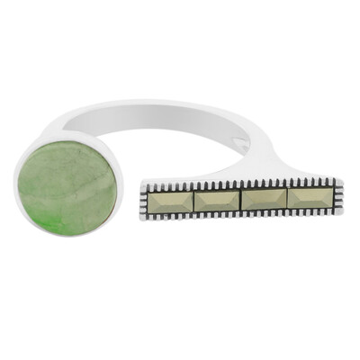 Anello in argento con Giada Verde (TPC)