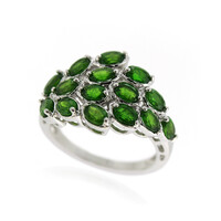 Anello in argento con Diopside Russo