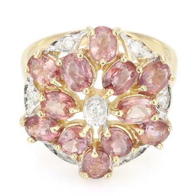 Anello in oro con Zaffiro Padparadscha (non riscaldato) (AMAYANI)