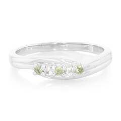 Anello in argento con Alessandrite Brasiliana e Zaffiro Bianco