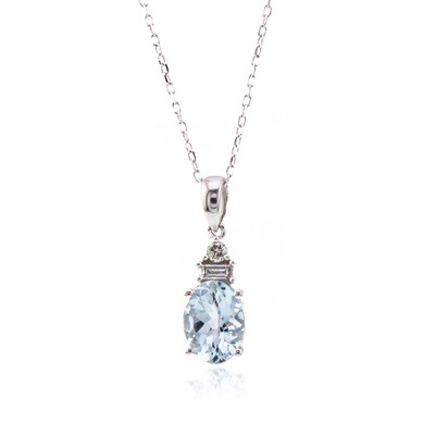 Collana in oro con Acquamarina Brasiliana AAA (CIRARI)