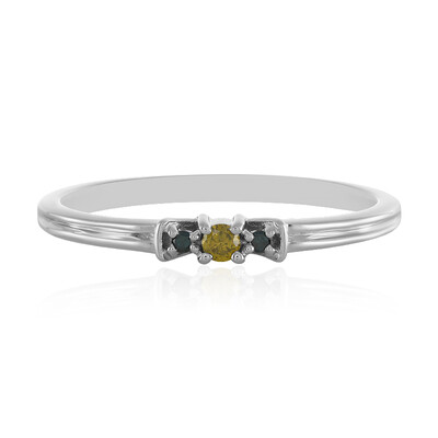 Anello in argento con Diamante Giallo I3