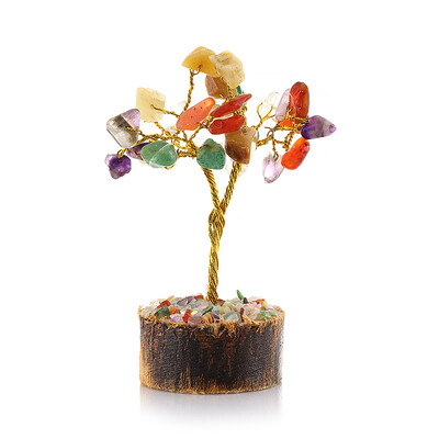 Albero in ottone con gemme preziose miste