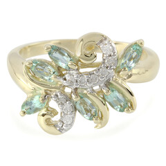 Anello in oro con Tormalina Paraíba Brasiliana