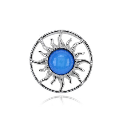 Ciondolo in argento con Ambra Blu Colombiana (dagen)