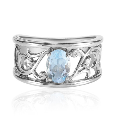 Anello in argento con Topazio Blu Cielo
