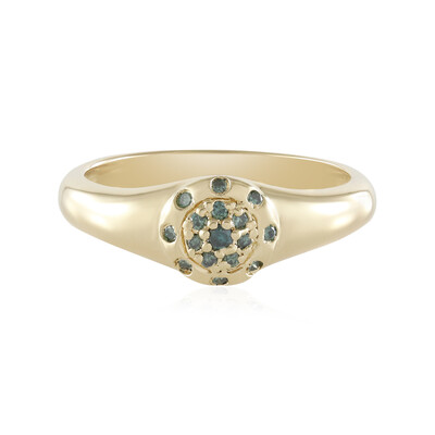 Anello in argento con Diamante Blu I2