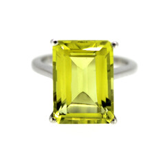 Anello in argento con Quarzo Ouro Verde