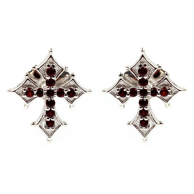 Orecchini in argento con Granato Mozambico (Dallas Prince Designs)