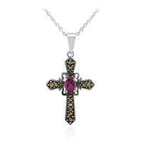 Collana in argento con Rodolite