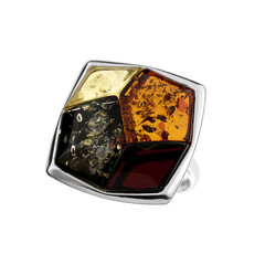 Anello in argento con Ambra Baltica