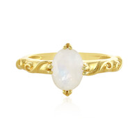 Anello in argento con Pietra di Luna Arcobaleno