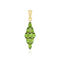 Ciondolo in argento con Diopside Russo