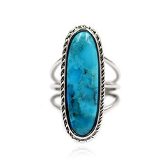 Anello in argento con Turchese Kingman Mohave Blu (Faszination Türkis)