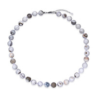 Collana in argento con Agata porcellana bianca