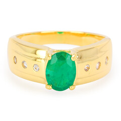 Anello da uomo in oro con Smeraldo Bahia