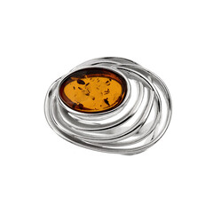 Anello in argento con Ambra Baltica