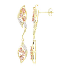 Orecchini in oro con Zaffiro Padparadscha (non riscaldato) (AMAYANI)